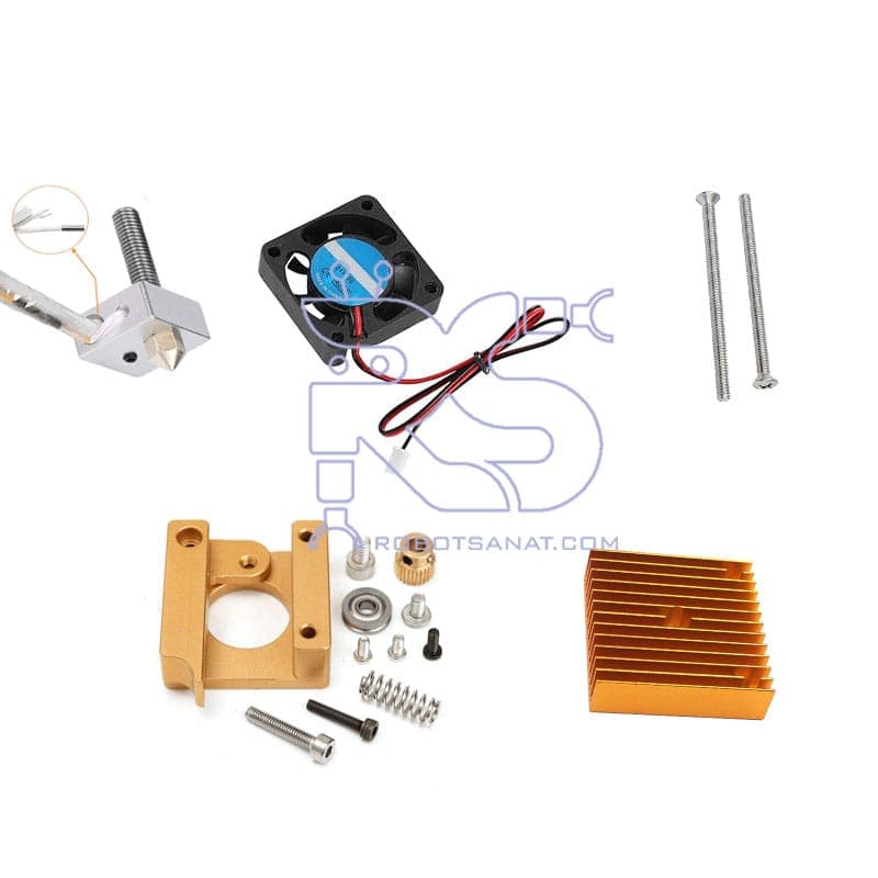 کیت کامل اکسترودر MK8 بدون استپر موتور 12v-70w (چپ)