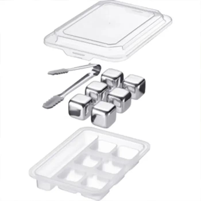Ice cubes with tongs, set 7-pcs – Cosmo | یخ استیل به‌همراه انبر وست مارک — تصویر ۳