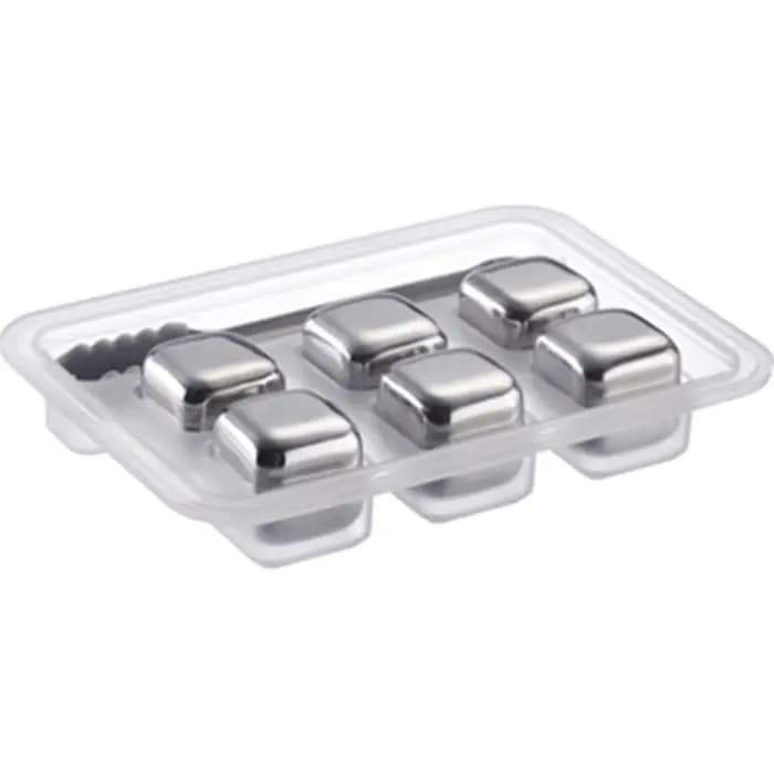 Ice cubes with tongs, set 7-pcs – Cosmo | یخ استیل به‌همراه انبر وست مارک — تصویر ۲