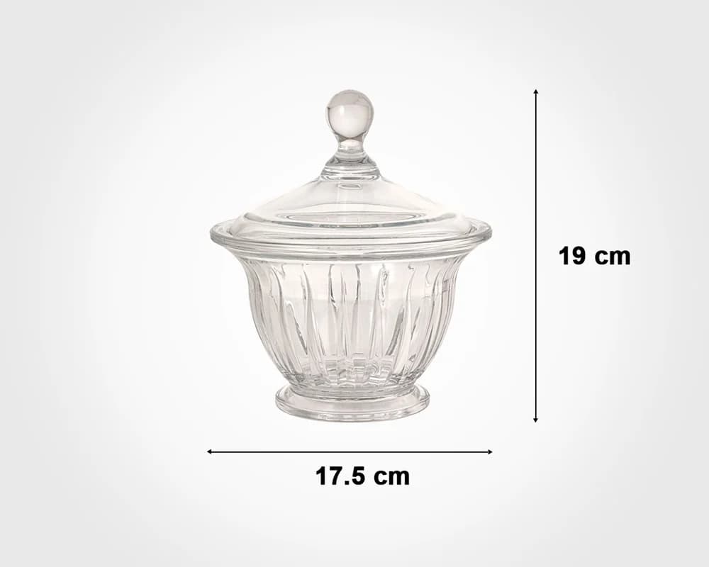 شکلات خوری گرد شیشه ای دربدار لیمون — تصویر ۶