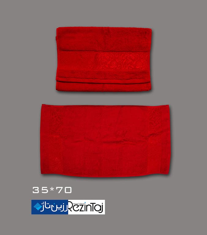 حوله دستی و استخری ترمه رنگ قرمز — تصویر ۴