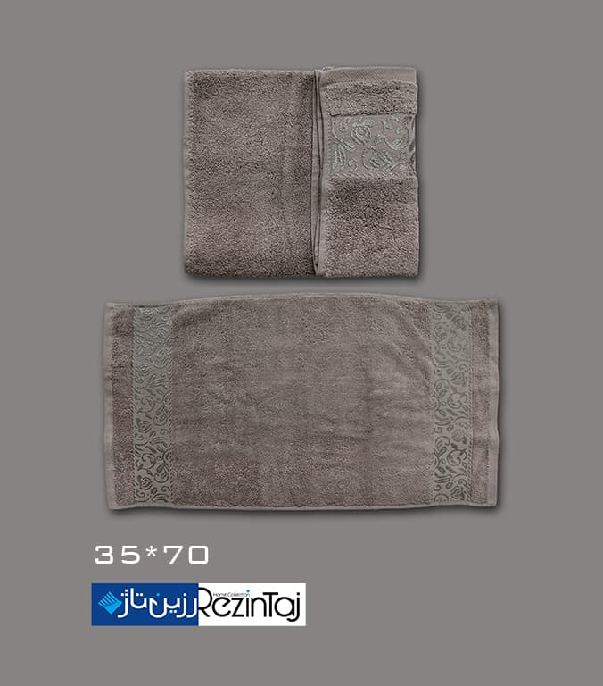 حوله دستی و استخری ترمه رنگ طوسی — تصویر ۳