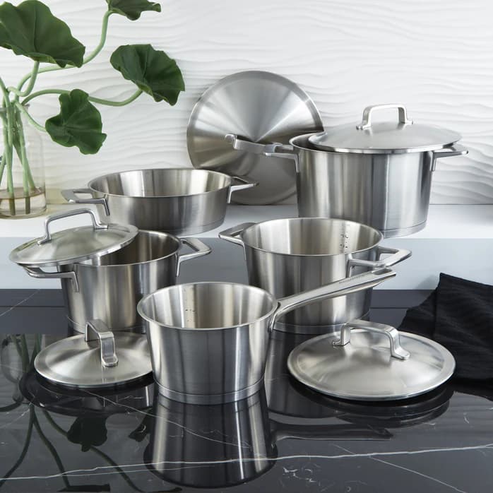 سرویس قابلمه متا برگهف | BergHOFF DiNA Meta 10pc Recycled 18/10 Stainless Steel Cookware Set — تصویر ۶