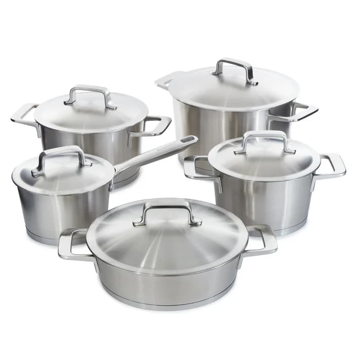سرویس قابلمه متا برگهف | BergHOFF DiNA Meta 10pc Recycled 18/10 Stainless Steel Cookware Set
