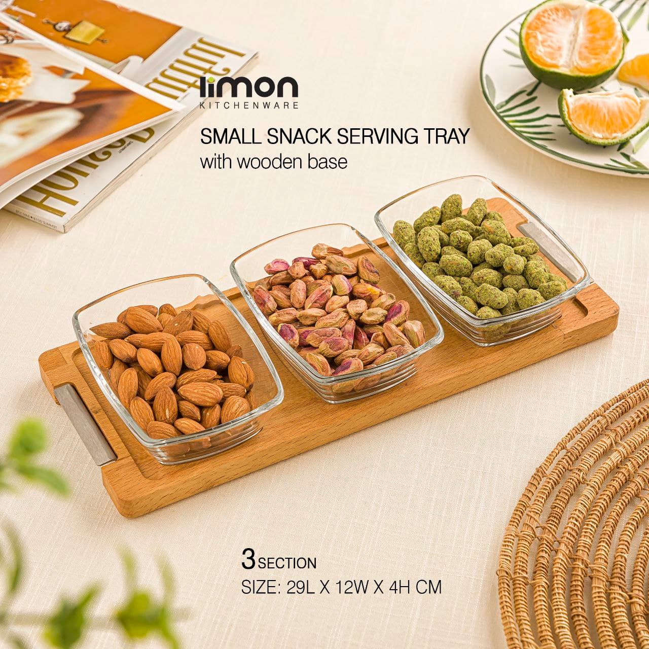 اردوخوری کوچک 3 عددی پایه چوبی لیمون