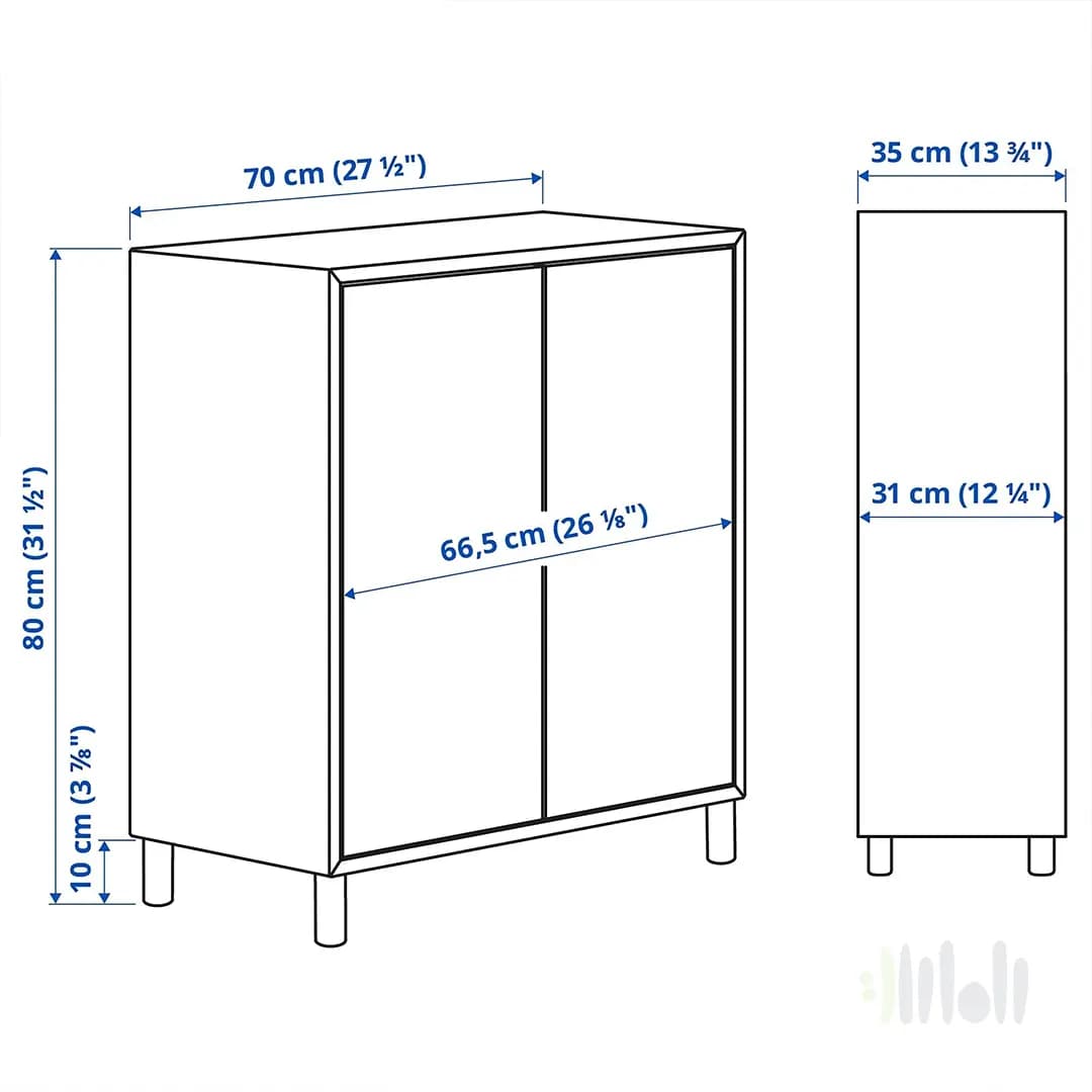 کابینت پایه دار طوسی تیره ایکیا EKET — تصویر ۶