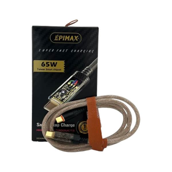 کابل شارژ دوسر تایپ سی با قطع کن هوشمند و گارانتی EPIMAX EC133
