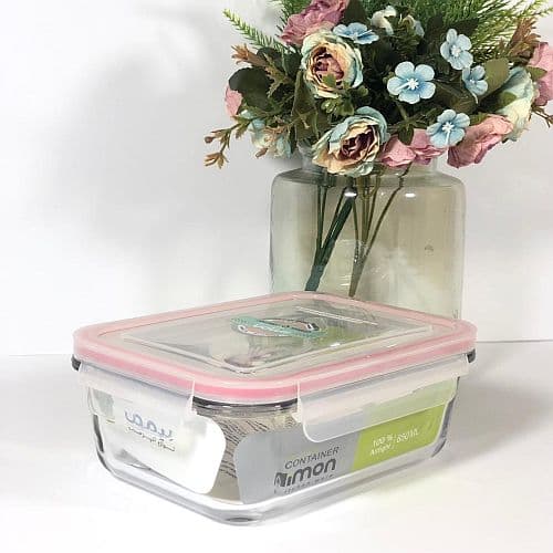 ظرف شیشه ای مستطیل 850 میل لیمون — تصویر ۲