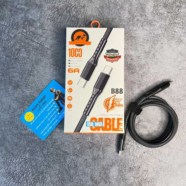 کابل شارژ happy fox B88 با گارانتی (type c به type c ) — تصویر ۲