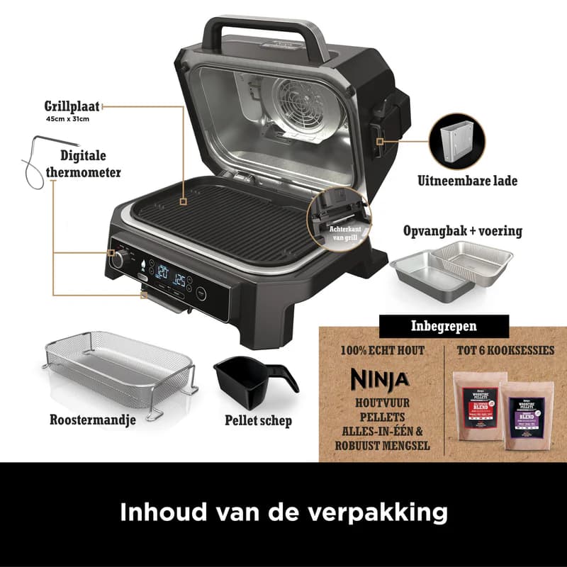 گریل برقی نینجا وودفایر پرو XL | Ninja Woodfire Pro XL – OG850EU — تصویر ۶