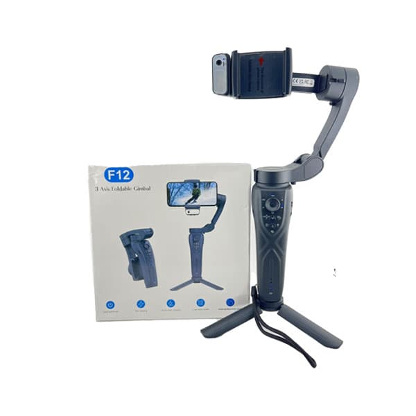 گیمبال موبایل لرزشگیر و دوربین اکشن مدل f12 3-axis foldable gimbal