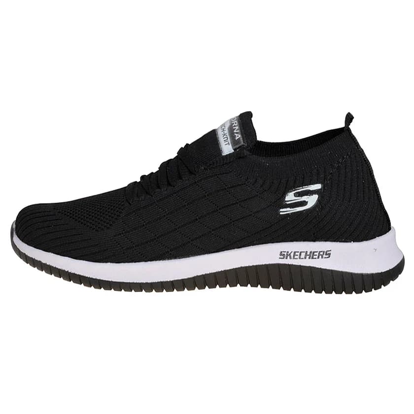 کفش پیاده روی مشکی اسکیچرز بافت skechers
