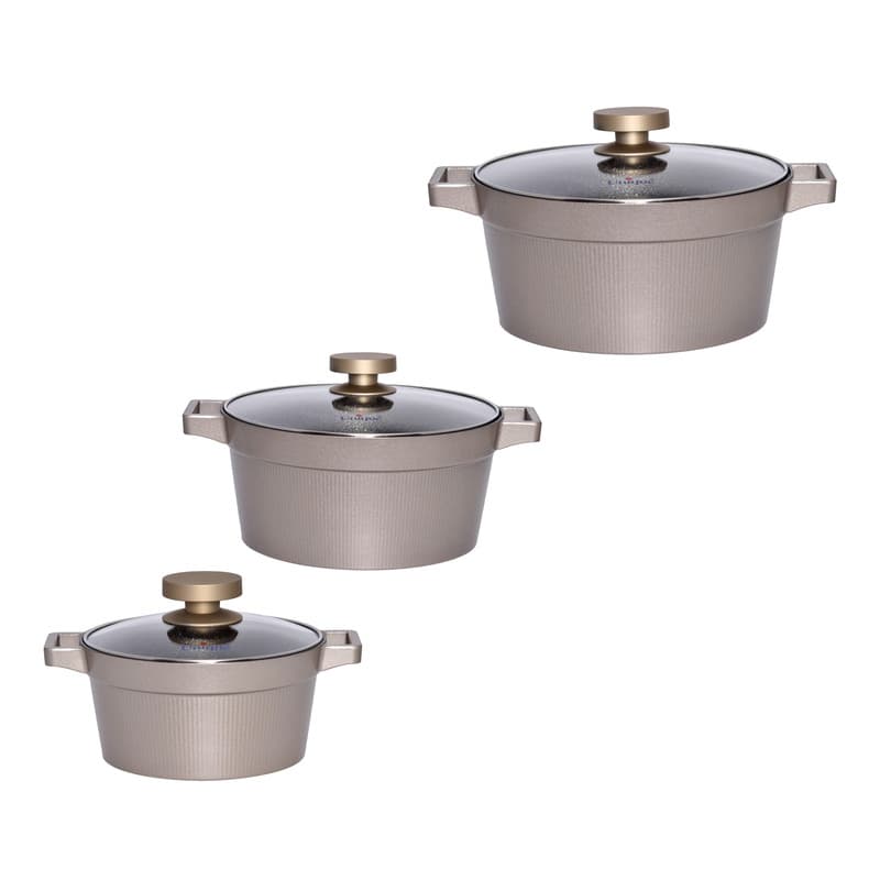 سرویس قابلمه 8 پارچه دیاموند بژ یونیک کد UN-8503 — تصویر ۳