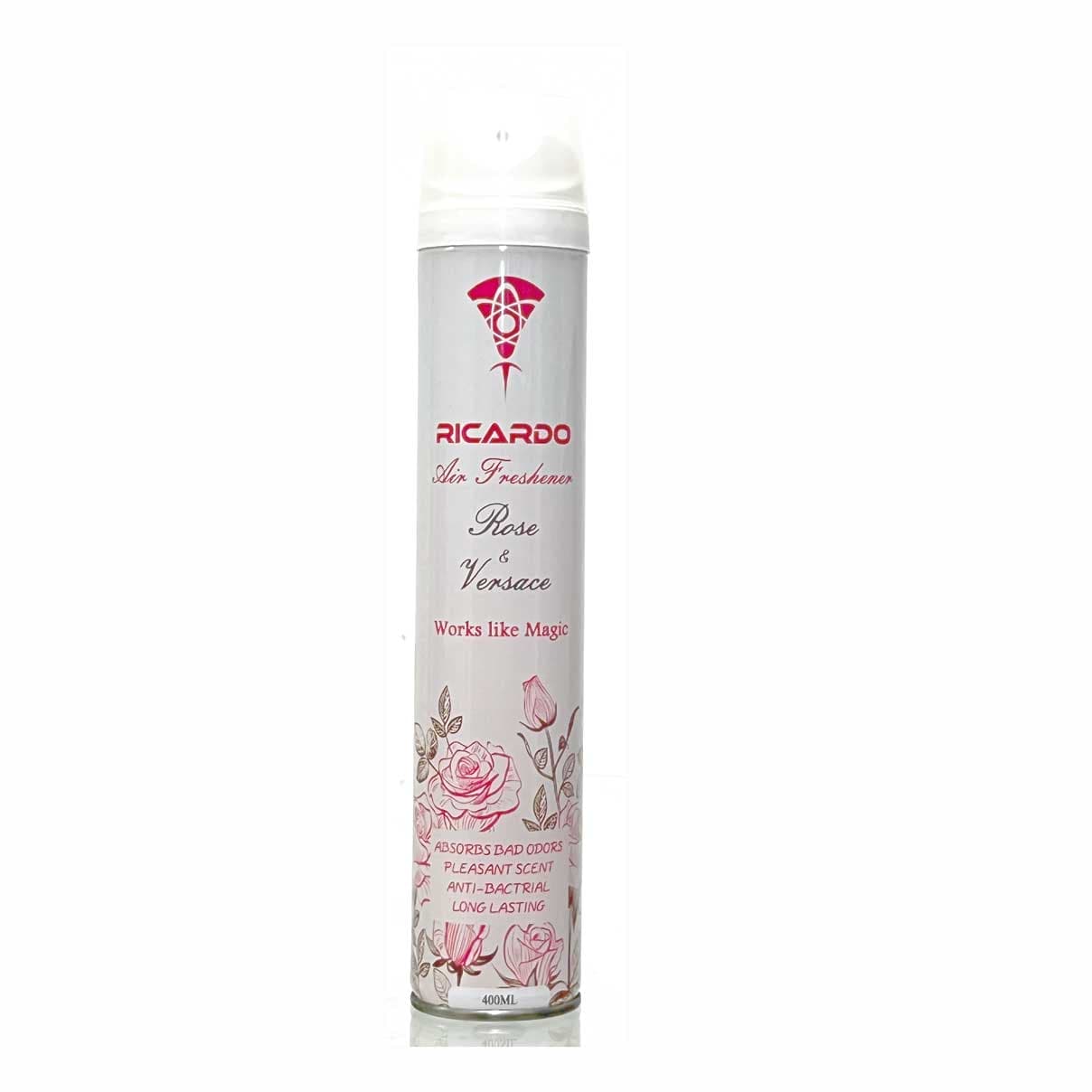 اسپری خوشبوکننده هوا ریکاردو مدل رز و ورساچه (Rose &amp; Versace) حجم ۴۰۰ میلی‌لیتر