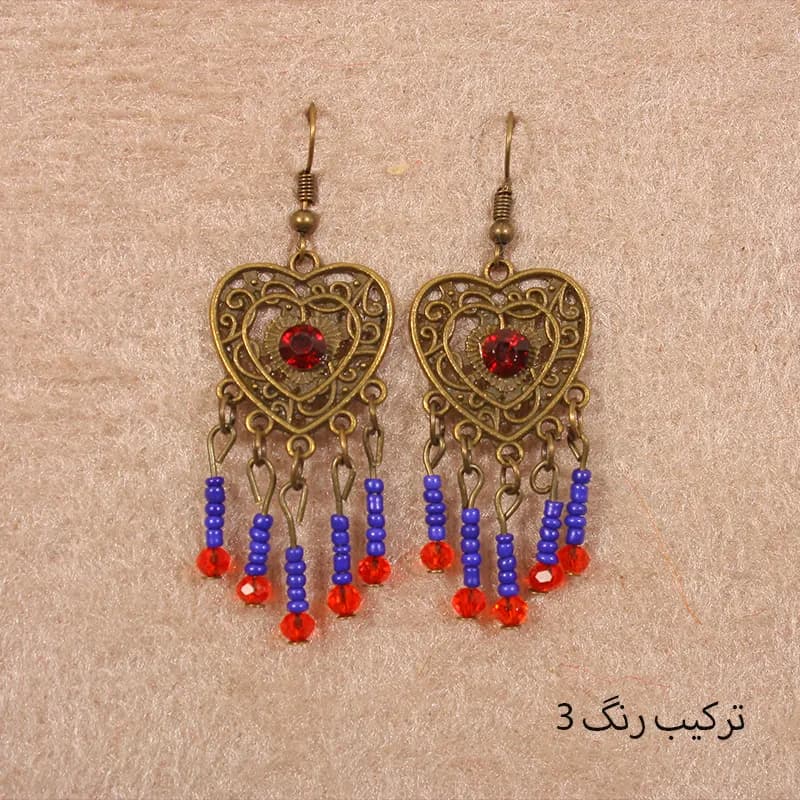 گوشواره سنتی با آویز منجوقی | اکسسوری خاص و هنری — تصویر ۵
