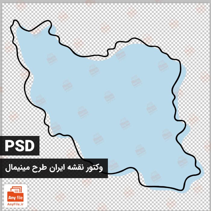 دانلود فایل وکتور مینیمال نقشه ایران (قابل ویرایش)