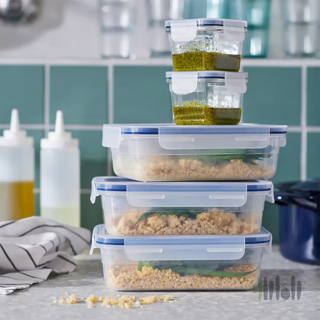 ظرف نگهدارنده غذا شیشه ای ست 3 عددی ایکیا IKEA 365 — تصویر ۵