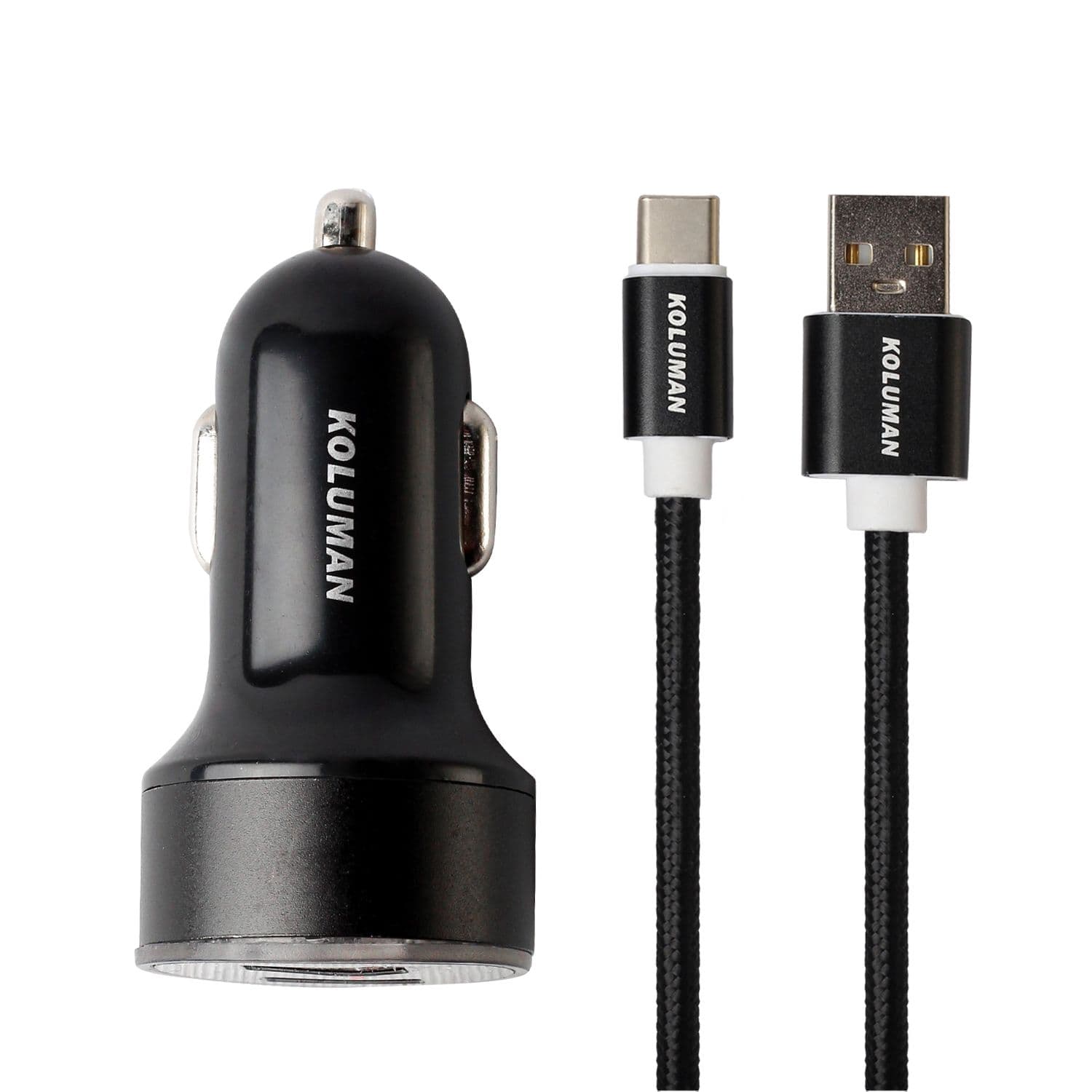 شارژر فندکی کلومن مدل KC – C06 همراه کابل USB – C مشکی گارانتی 12 ماهه تکنوپاز — تصویر ۳