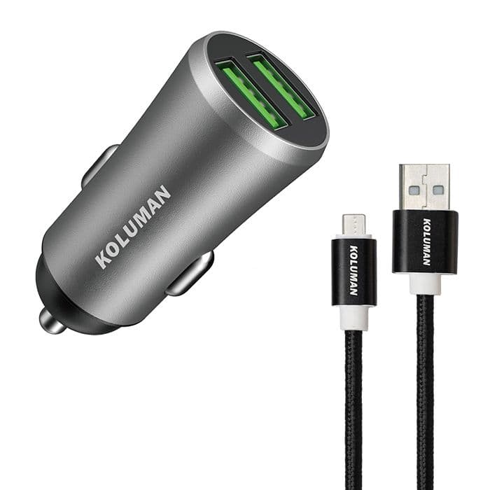 شارژر فندکی کلومن مدل KC – C04 به همراه کابل MICROUSB خاکستری گارانتی 12 ماهه تکنوپاز — تصویر ۵