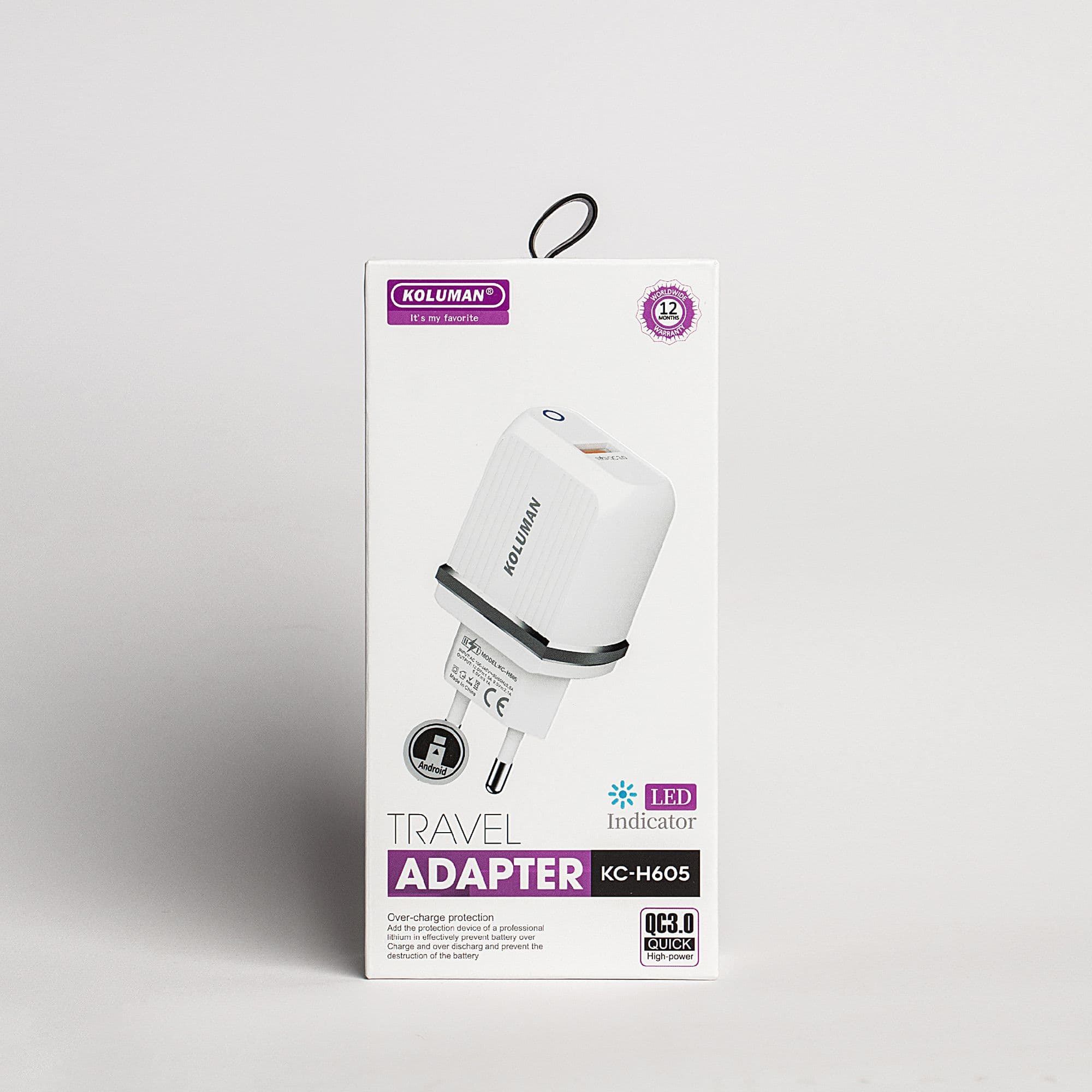 شارژر دیواری کلومن مدل KC-H605 بههمراه کابل تبدیل MicroUSB سفید گارانتی 12 ماهه تکنوپاز — تصویر ۴