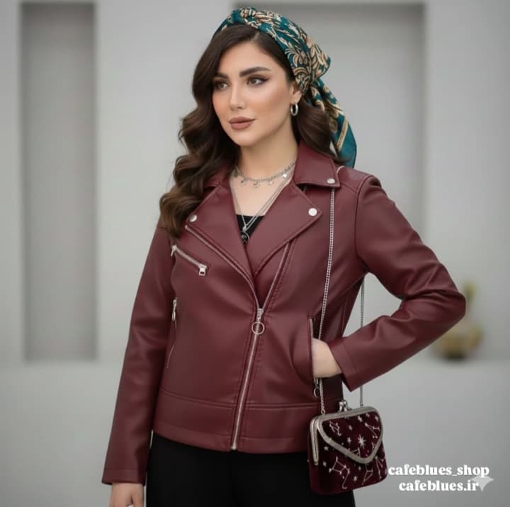 کت چرم مدل کوتاه زنانه جنس چرم فلامنت