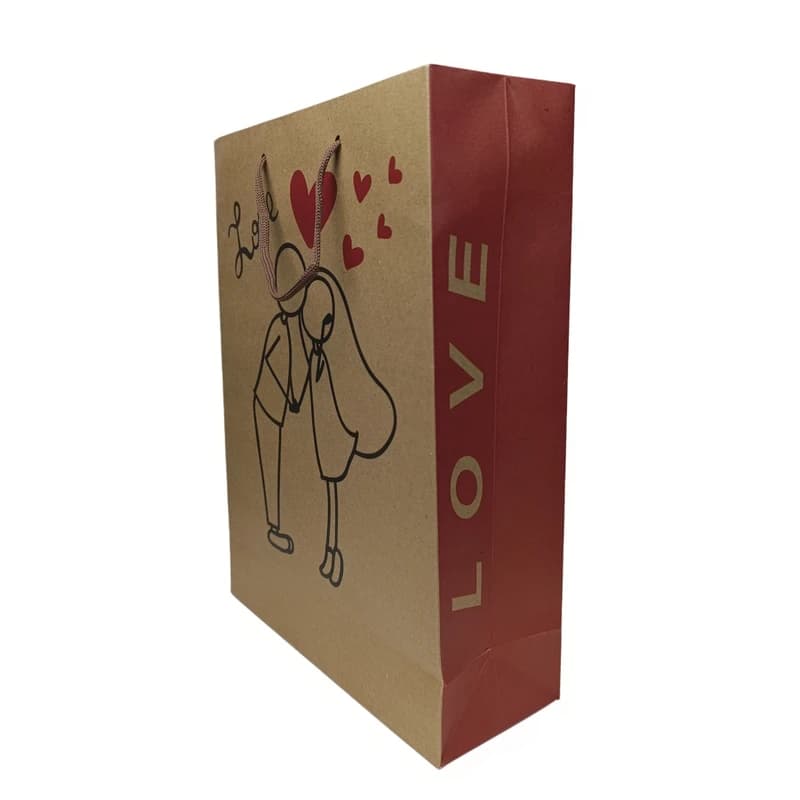 پاکت کرافت هدیه مدل love سایز 30*23*8 بسته 6 عددی