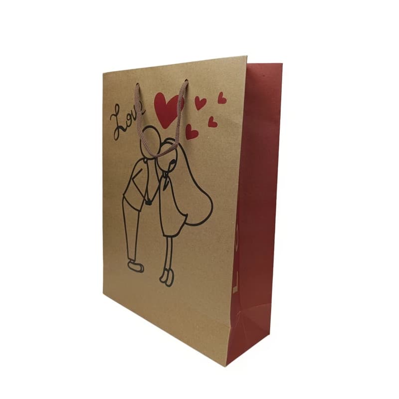 پاکت کرافت هدیه مدل love سایز 38*24*10بسته 6 عددی — تصویر ۳