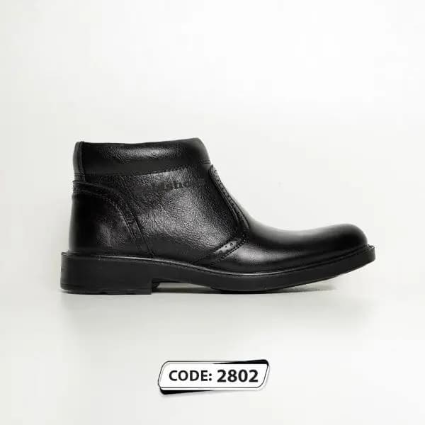 نیم بوت مشکی پاشنه دار بغل زیپ goldshoes( کد 2802)