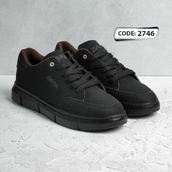 کتونی تمام مشکی بندی ZARA (کد2746) — تصویر ۳