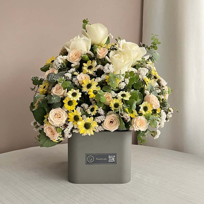 باکس گل رز و بابونه کد 356