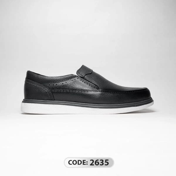 کفش مردانه بدون بند خاکستری زیره سفید (2635) — تصویر ۲