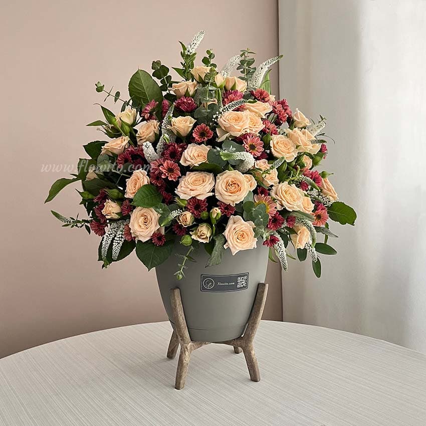 باکس گل طوسی پایه دار کد 273