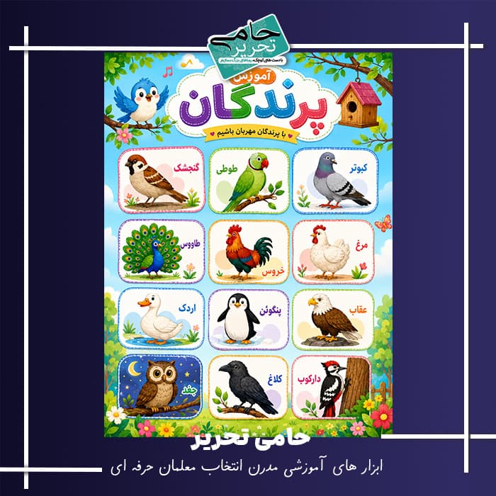 بنر آموزشی نام پرندگان