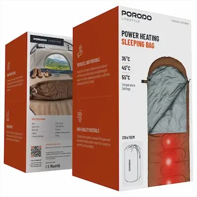 کیسه خواب گرم‌ کننده دار پرودو مدل Porodo Lifestyle Power Heating Sleeping Bag — تصویر ۲