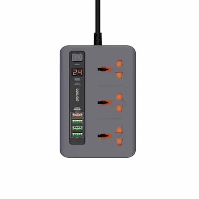 چند راهی برق پرودو مدل Porodo Multi-Port Power HUB 4 USB-A/USB-C