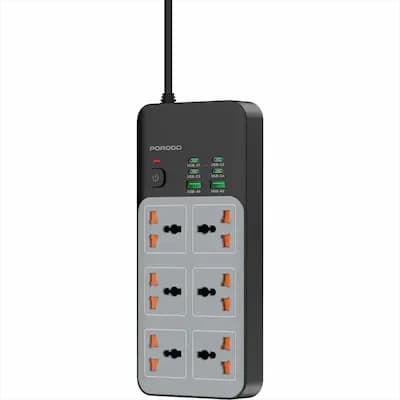 چندراهی برق پرودو مدل 6AC Universal Power Strip with 6 USB Ports
