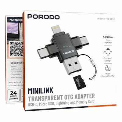 آداپتور پرودو Porodo Minilink Transparent — تصویر ۲