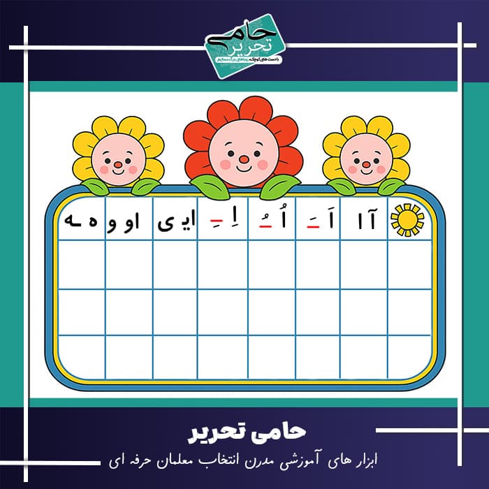 جدول بخش و صدا طرح گل | خواندن و نوشتن را آسان بیاموز
