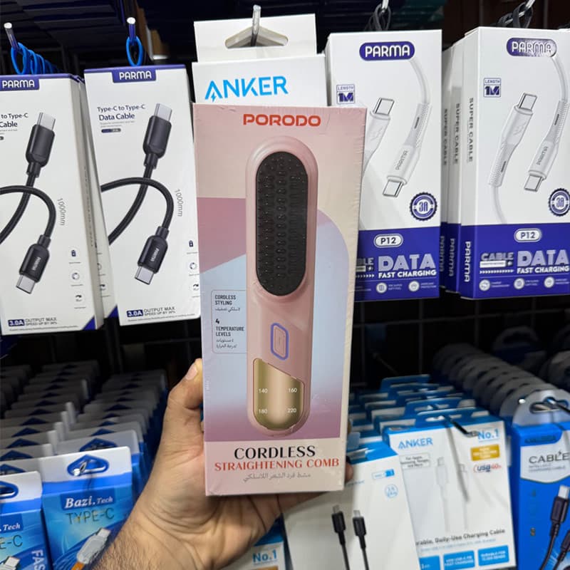 برس حرارتی شارژی مو پرودو Porodo Cordless Straightening Comb LFS106 — تصویر ۵