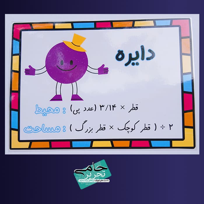 کارتهای آموزش هندسه (اشکال، محیط و مساحت) آهنربایی