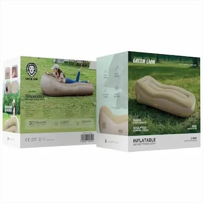 تشک بادی گرین لاین همراه با پمپ شارژی Inflatable Air Mattress Sofa — تصویر ۳
