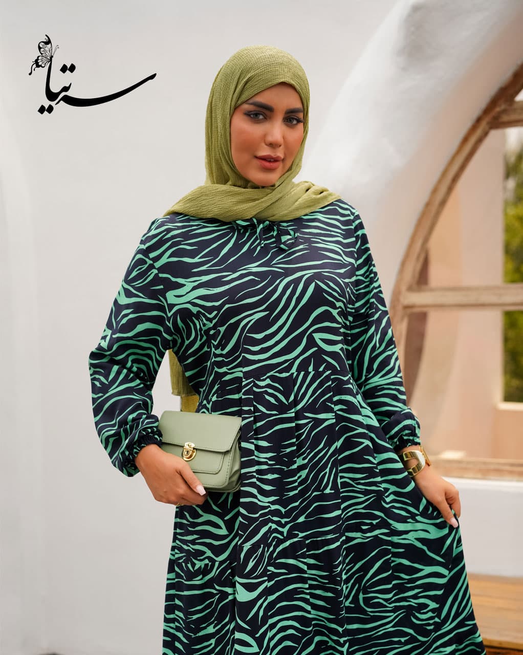 پیراهن ساحلی نخی گیسو — تصویر ۶