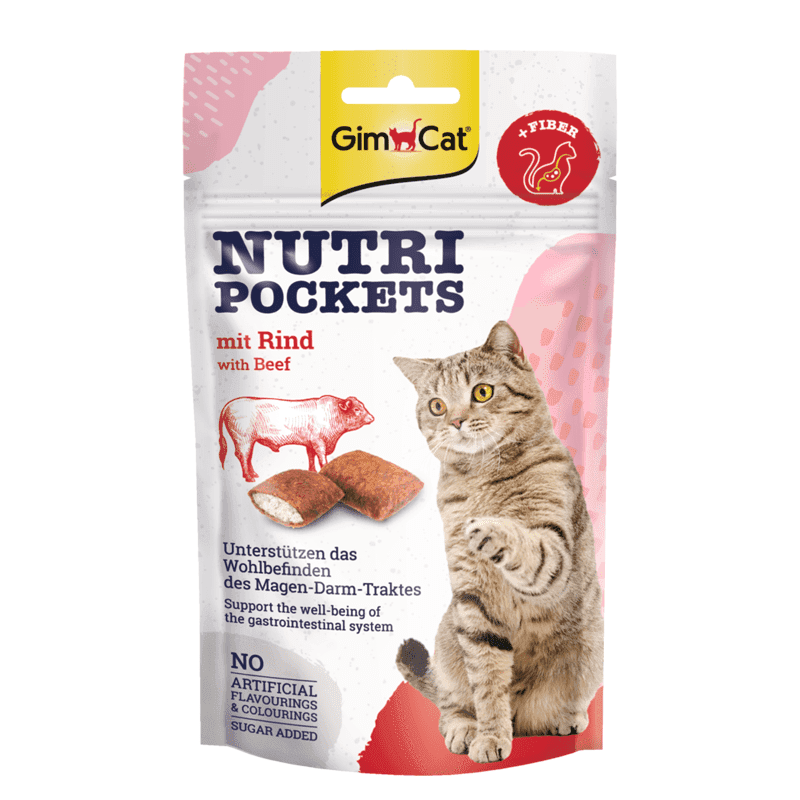 تشویقی مغزدار جیم کت Nutri Pockets با طعم گوشت گاو