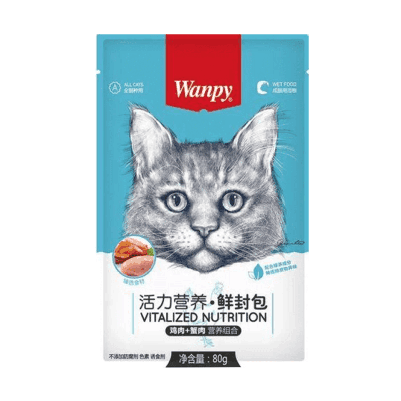 پوچ گربه ونپی Wanpy با طعم مرغ و خرچنگ