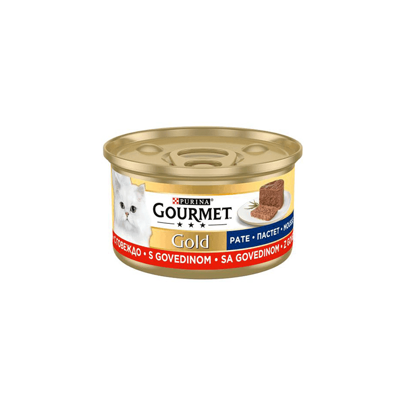 کنسرو گربه گورمت گلد Gourmet با طعم گوشت گاو