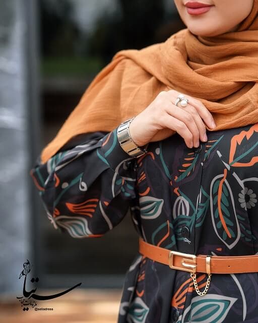مانتو عبایی کژال مشکی — تصویر ۲