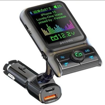 شارژر فندکی Porodo Dual Port Car Charger FM