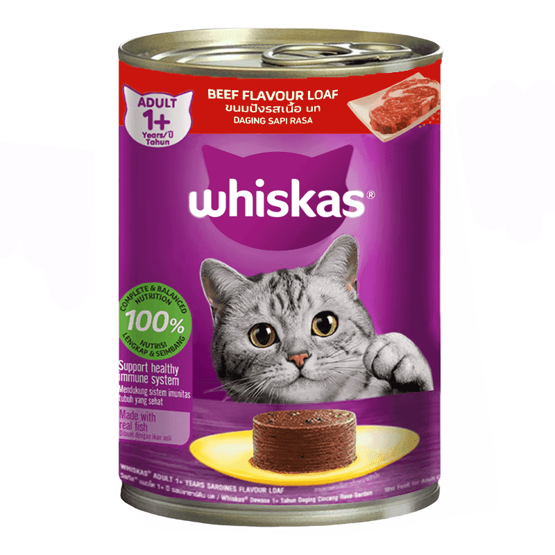 کنسرو گربه پته ویسکاس Whiskas با طعم گوشت گاو