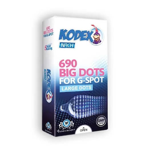 کاندوم 690، مدل BIG DOTTS ناچ کدکس، خاردار درشت 10 عددی