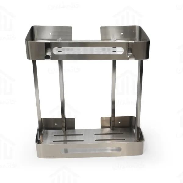 استند مستطیل دو طبقه حمام اسمارت (کد ۲۰۲۲) رنگ کروم مات (خشدار)